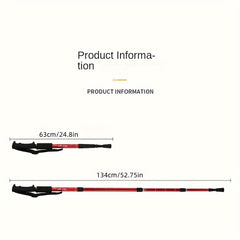 3 Section Foldable Alpenstock for Hiking and Walking