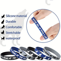 3Pcs Wolf Themed Party Silicone Bracelets
