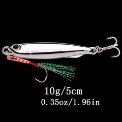 Electroplated Spoon Metal Jigs Fishing Lures with Hooks - 6 Weights 7g to 40g