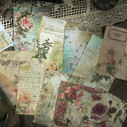 Vintage Floral Decorative Paper for DIY Crafts Scrapbooking
