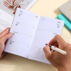 A6 Leather Daily Planner Notebook 60 Sheets