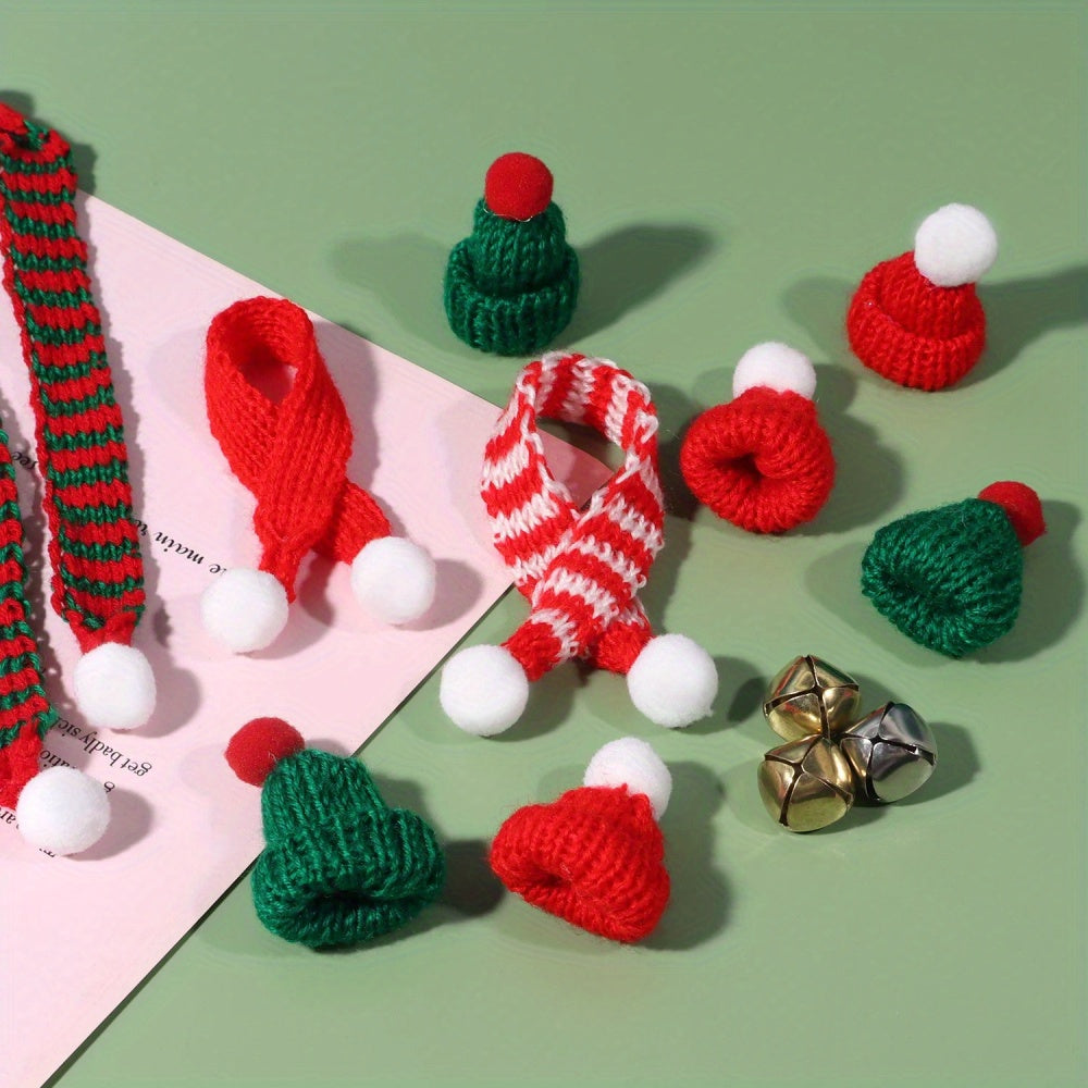 Dollhouse Christmas Mini Knit Hat Mini Scarf Set