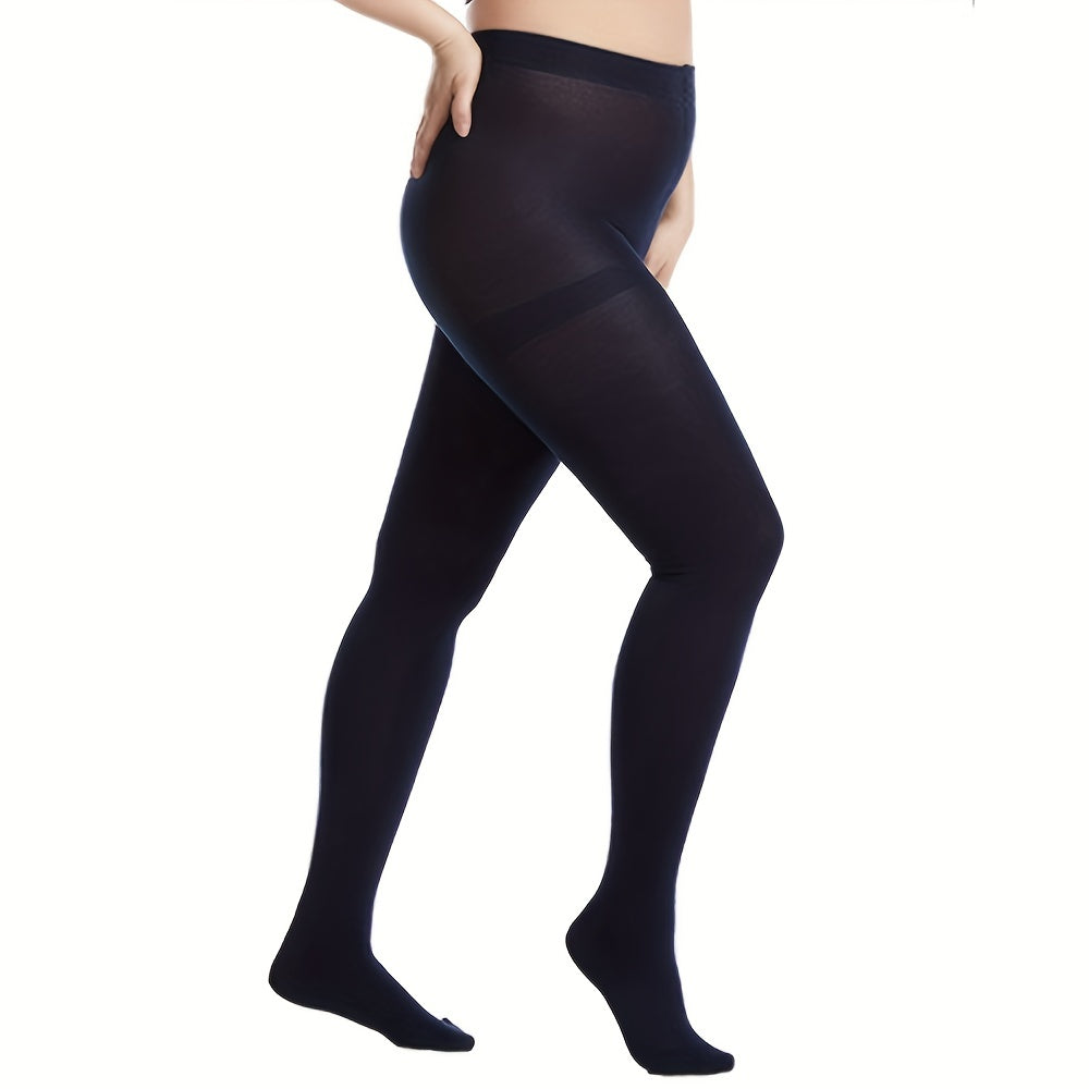 0XL 2XL Women's Plus Solid Fleece Lined Pantyhose