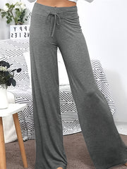  Sports Pants Women's Solid Wide Leg Trousers