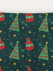 Girls' Christmas Stretch Leggings - Tight Fit & Ankle Length