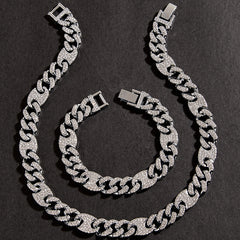 Men's 3 to 1 Oval Necklace and Bracelet Set