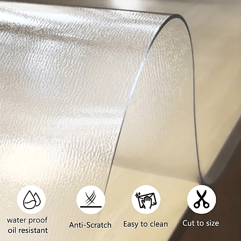 Waterproof Square Tablecloth Crystal Board Plastic Tablecover