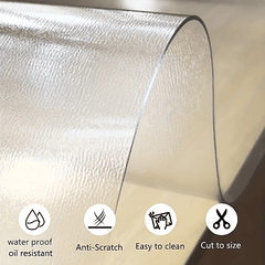 Waterproof Square Tablecloth Crystal Board Plastic Tablecover