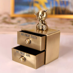 Baby First Tooth And Curl Metal Keepsake Box