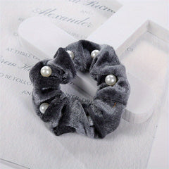 Faux Pearls Women Daily Large Scrunchie Hair Rope Elastic Hair Ties