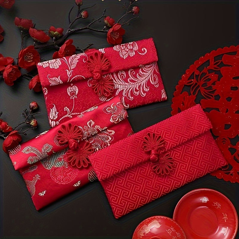 Chinese Silk Fabric Red Envelope Lucky Red Packet Year Gift