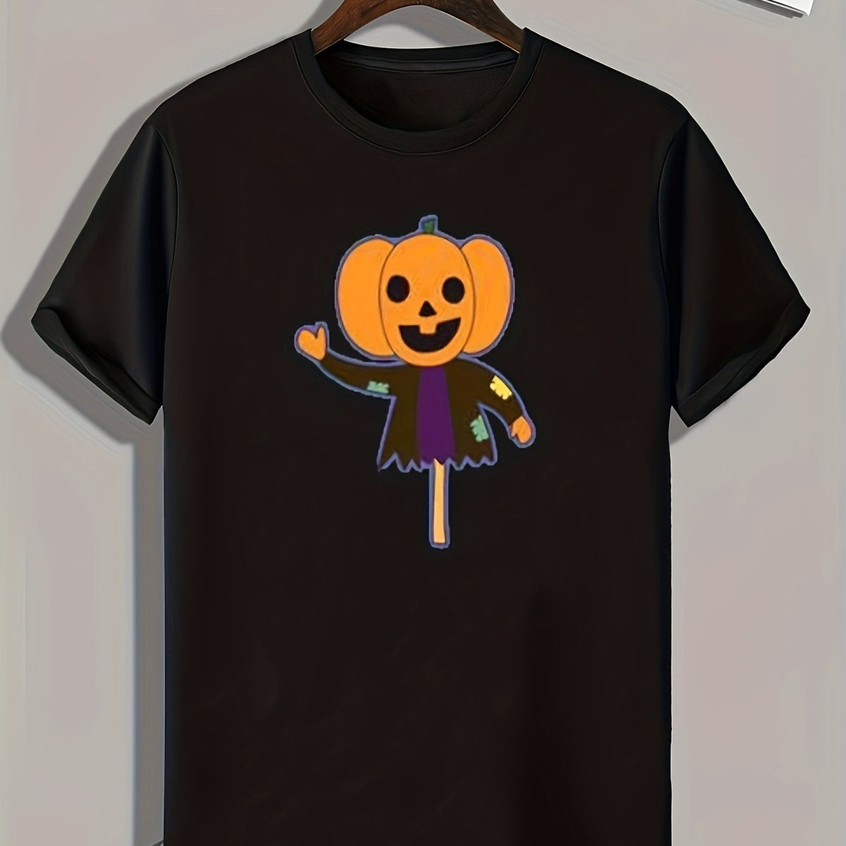Halloween Pumpkin Print Men's Graphic T shirt Casual Comfy Tees