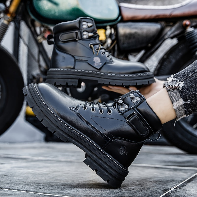 Men's Round Toe Lace up Boots for Winter