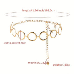 Golden Punk Hollow Out Chain Belt Vintage Metal Waist Chain