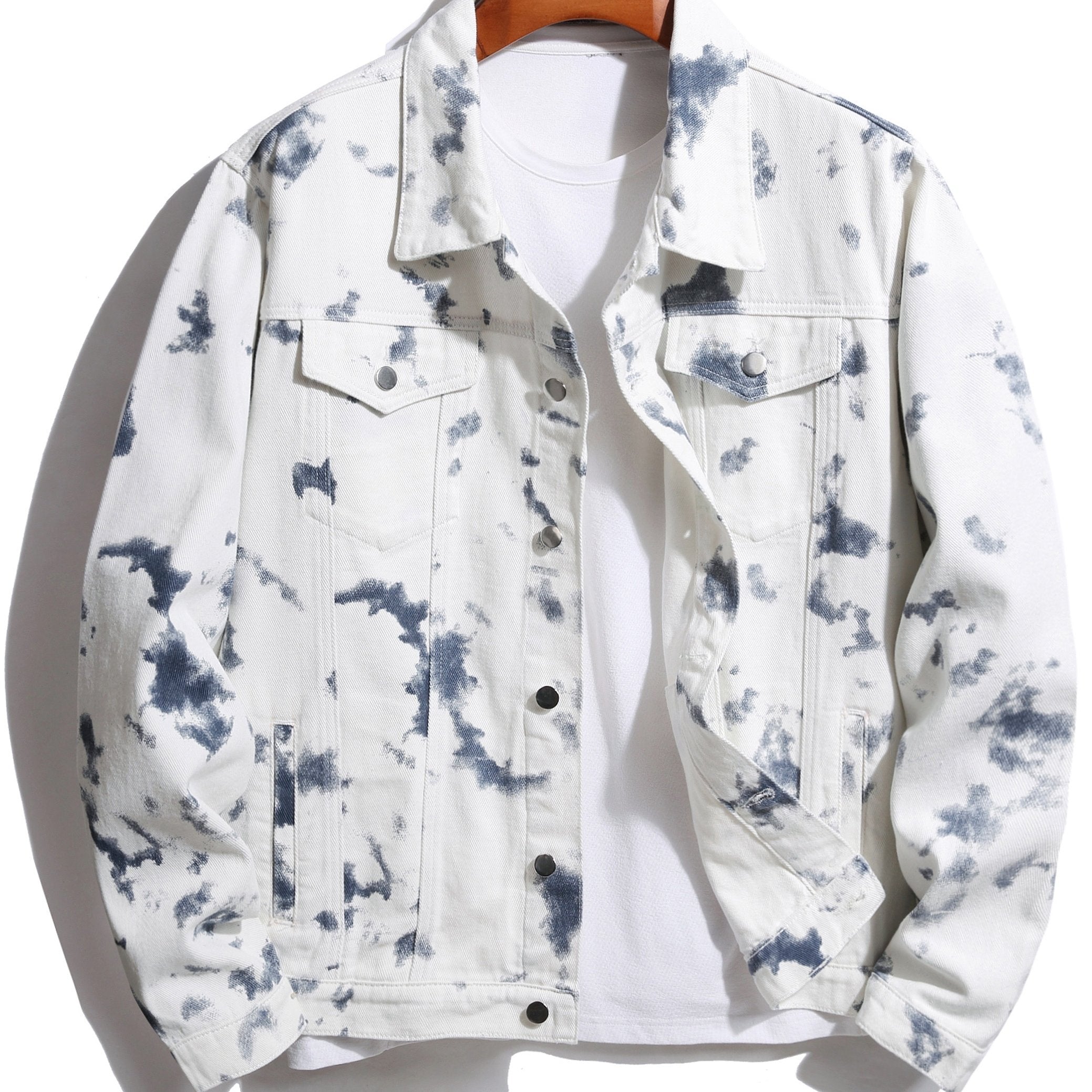 Men's Tie Dyed Denim Jacket Slim Fit