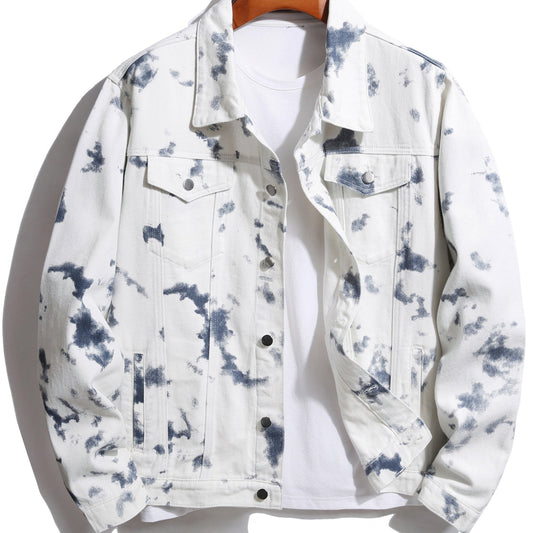 Men's Tie Dyed Denim Jacket Slim Fit