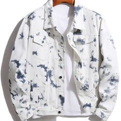 Men's Tie Dyed Denim Jacket Slim Fit
