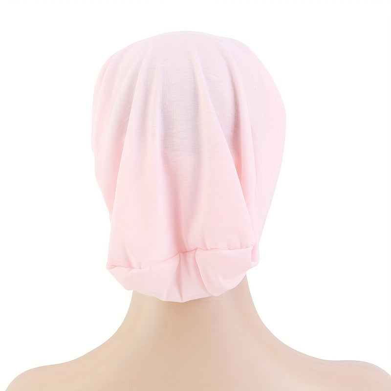 2pcs Elastic Wide Turban Inner Cap Soft Underscarf Beanie Cap For Women