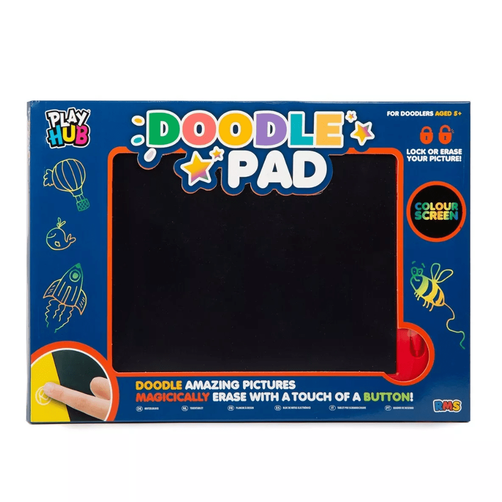 Hub Doodle Pad Drawing Tablet Screen with Magic Erase Button for Kids