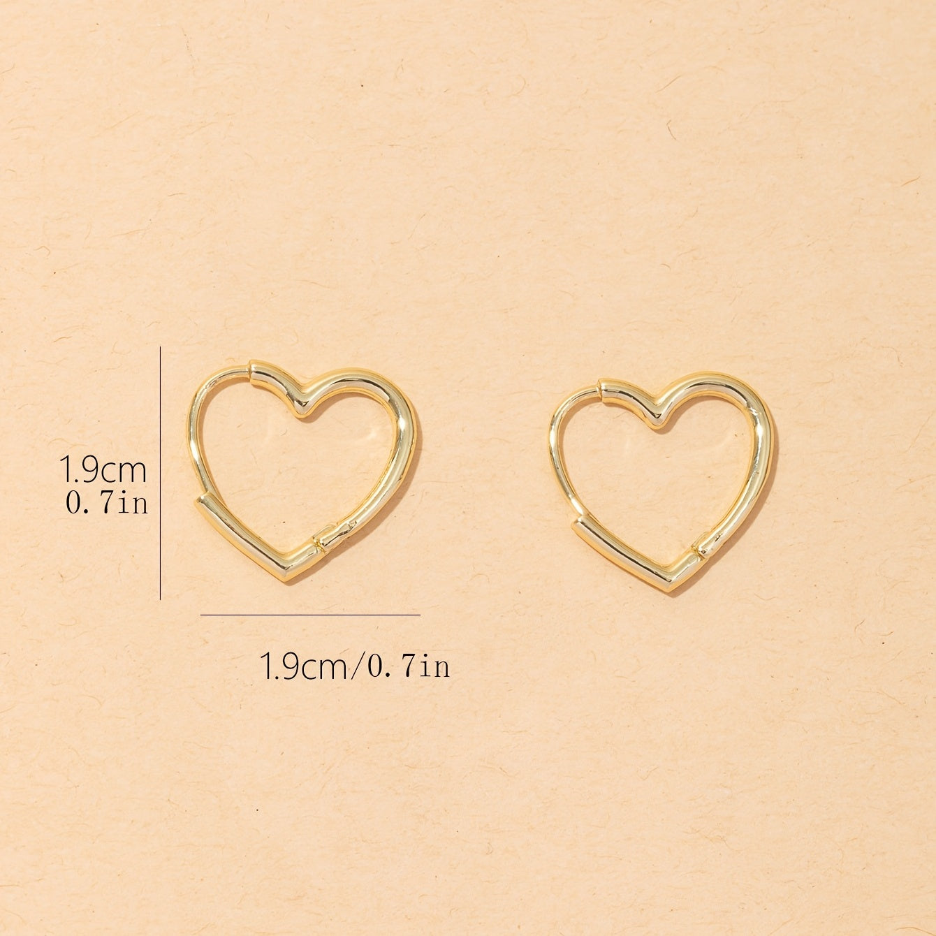14K Plated Heart Hoop Huggie Earrings Classic Minimalist Women Girls Gift
