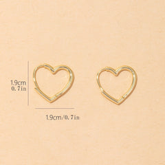 14K Plated Heart Hoop Huggie Earrings Classic Minimalist Women Girls Gift