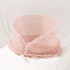 Glitter Ruffle Scarf Neckerchief Infinity Scarf Faux Pearl Headband