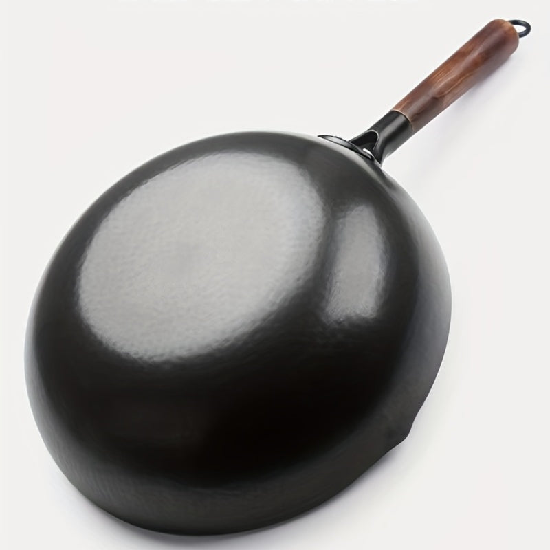 32cm Cast Iron Wok Flat Bottom Cookware for All Stoves