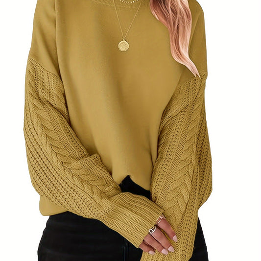  Casual Sweater Solid Long Sleeve Round Neck Loose Pullover Jumper