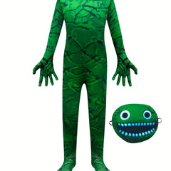 Kid's Halloween Cosplay Jumpsuit With Mask Character Dress Costume