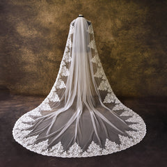 Vintage Lace Bridal Veil with Hair Comb
