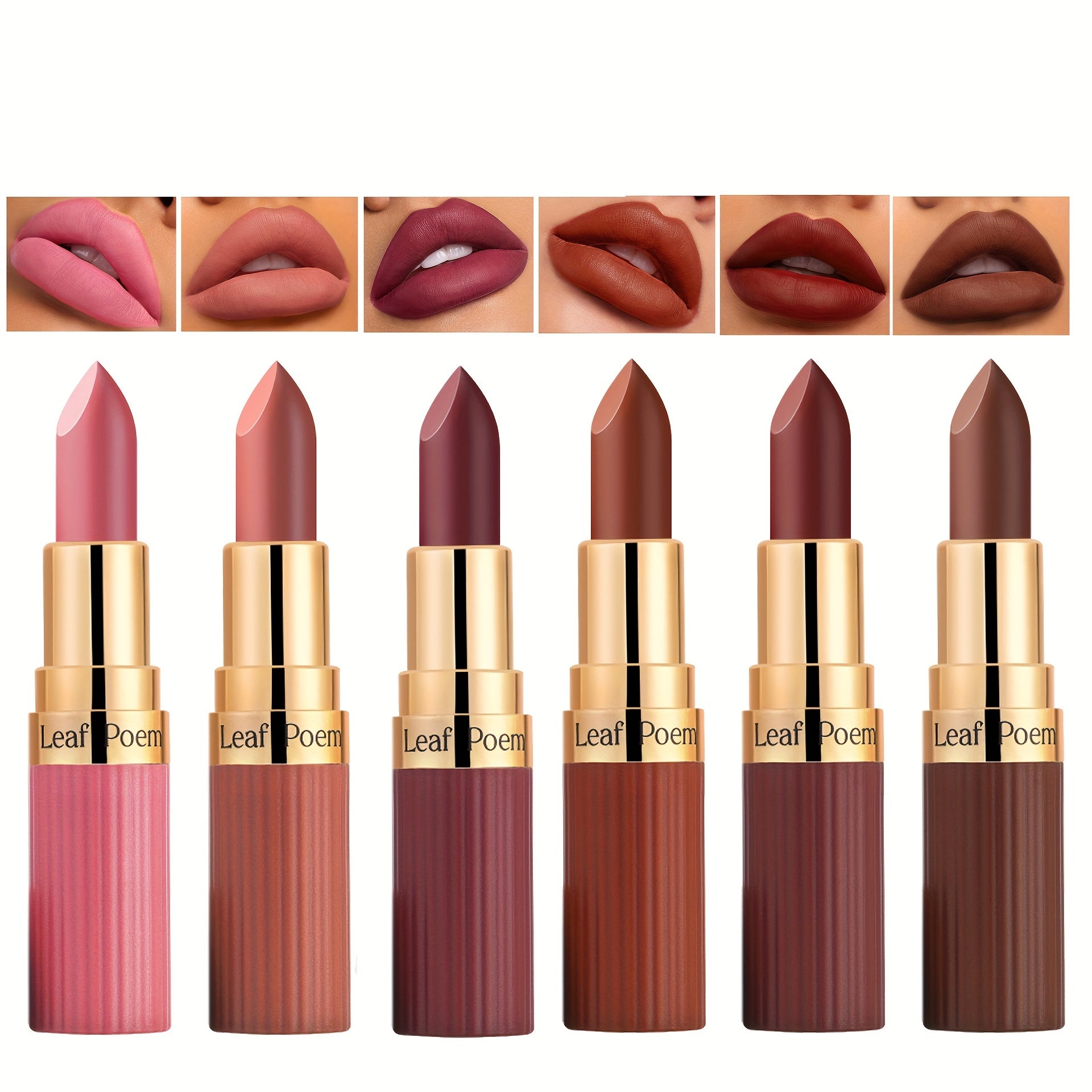 6pc Matte Velvet Lipstick Set in Pink Red Nude Shades