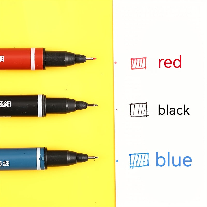 12pcs Double-Headed Marker Pens & Red Sketching Pens