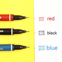 12pcs Double-Headed Marker Pens & Red Sketching Pens