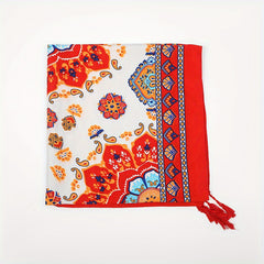 Ethnic Style Cotton and Linen Travel Scarf - Sunscreen Silk Shawl