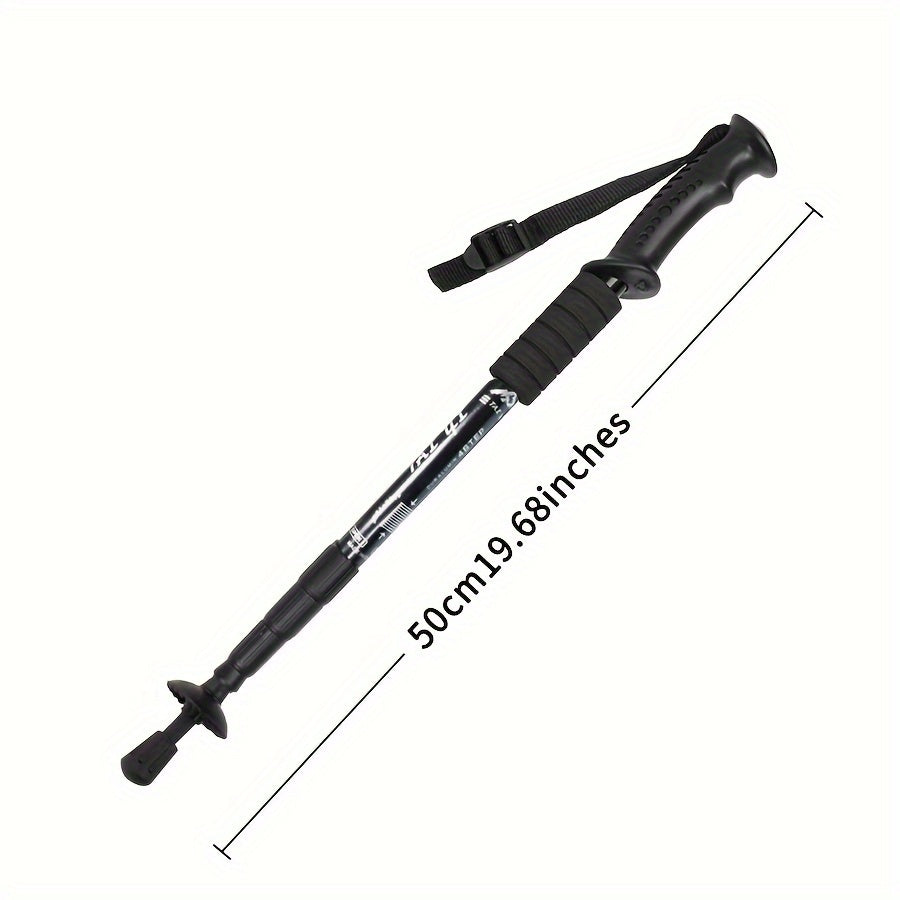 Telescopic Foldable Mountaineering Stick with Straight Handle
