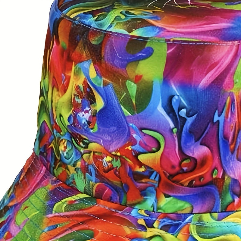 Tie Dye Reversible Bucket Hat Hip Hop Unisex Sunshade Fisherman Cap