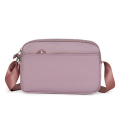 Letter Patch Decor Nylon Shoulder Bag With Pockets