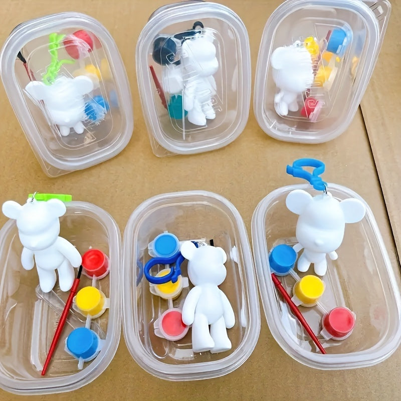 2pcs Fluid Bear DIY Key Chain Graffiti Material Kit