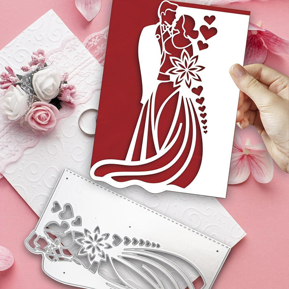 Wedding Couple Border Metal Cutting Dies Stencils DIY Scrapbooking Decorative