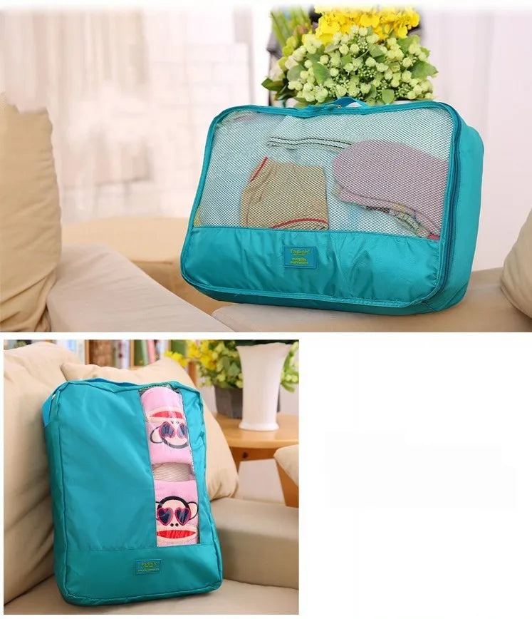 7PCS Mesh Pouch Waterproof Bag in Bag Portable Travel Organizers