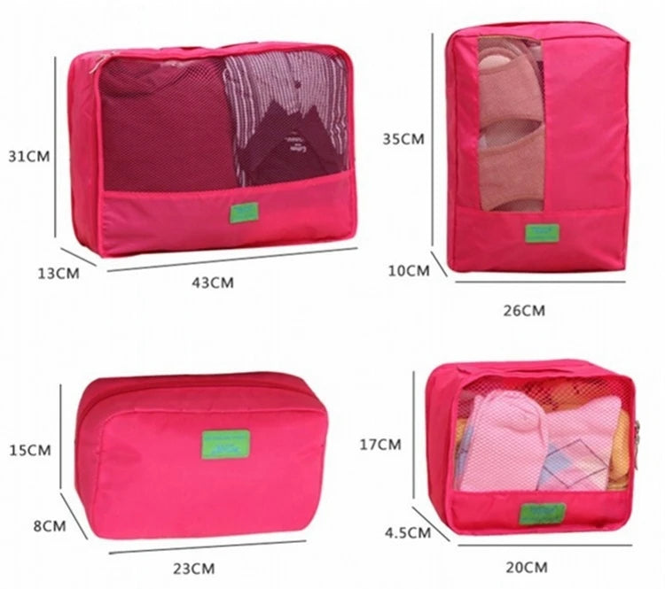7PCS Mesh Pouch Waterproof Bag in Bag Portable Travel Organizers
