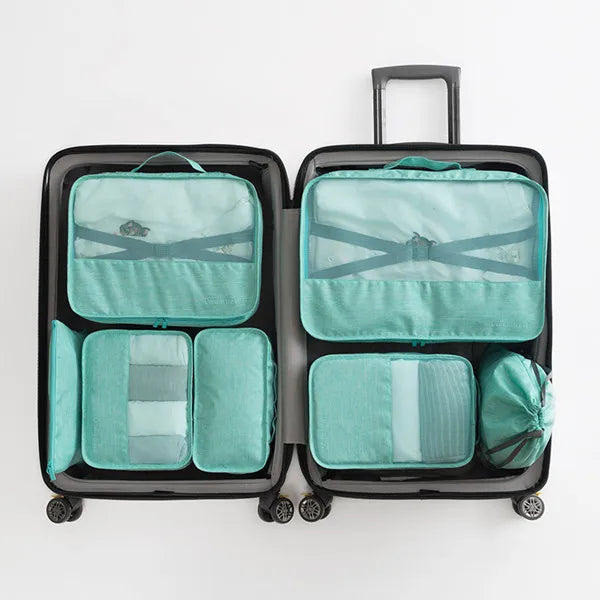 7Pcs Travel Bag High Mesh Bag Clothing classification Luggage cube Box