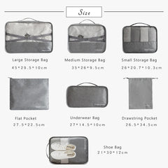 7Pcs Travel Bag Set Foldable Storage Organizer Luggage Bags For Women