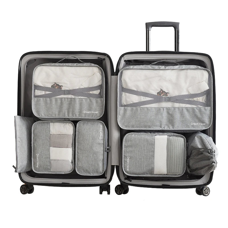 7Pcs Travel Bag Set Foldable Storage Organizer Luggage Bags For Women