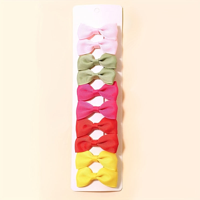 10 Pcs Grosgrain Ribbon Hair Bows Clips Colorful Hair Accessories