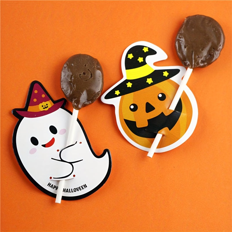 100pcs Lollipop Decoration Cards for Halloween Party Favors