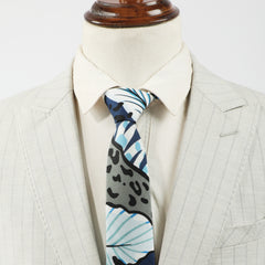 Men's Irregular Plant Leaf Pattern Tie Holiday Party Business Accessory
