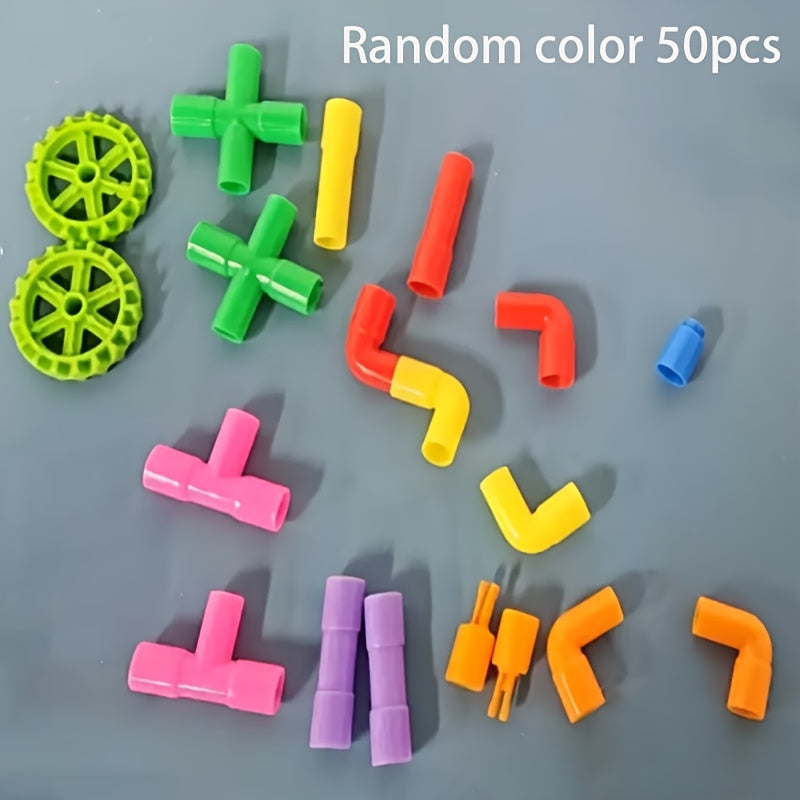 50pcs Water Pipe Building Blocks Puzzle Toy Educational Toy