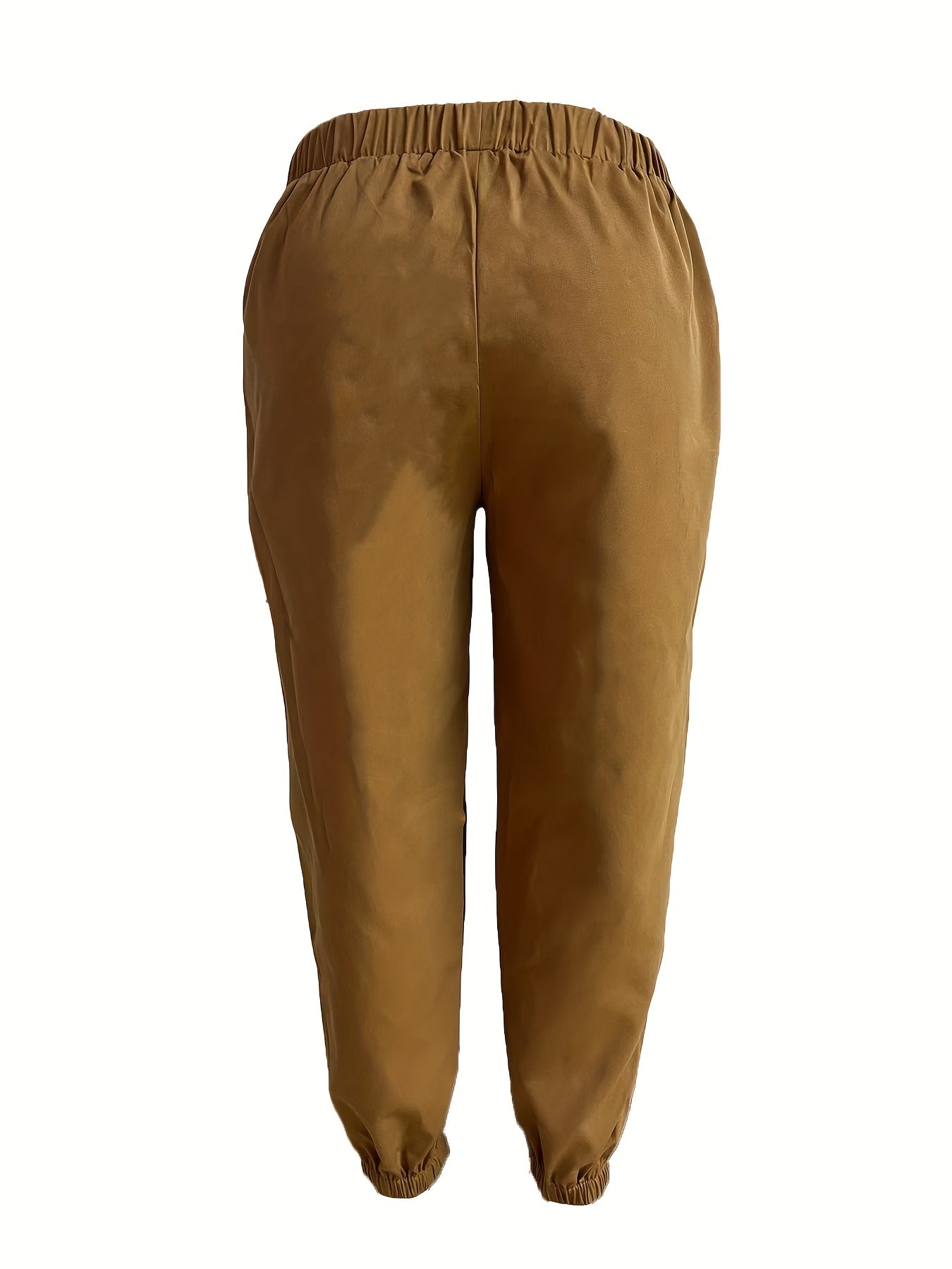  Solid Drawstring Elastic Waist Fitness Joggers
