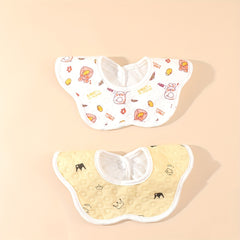 2pcs Baby Bibs 360 Rotating Flower Shape Feeding Bandan